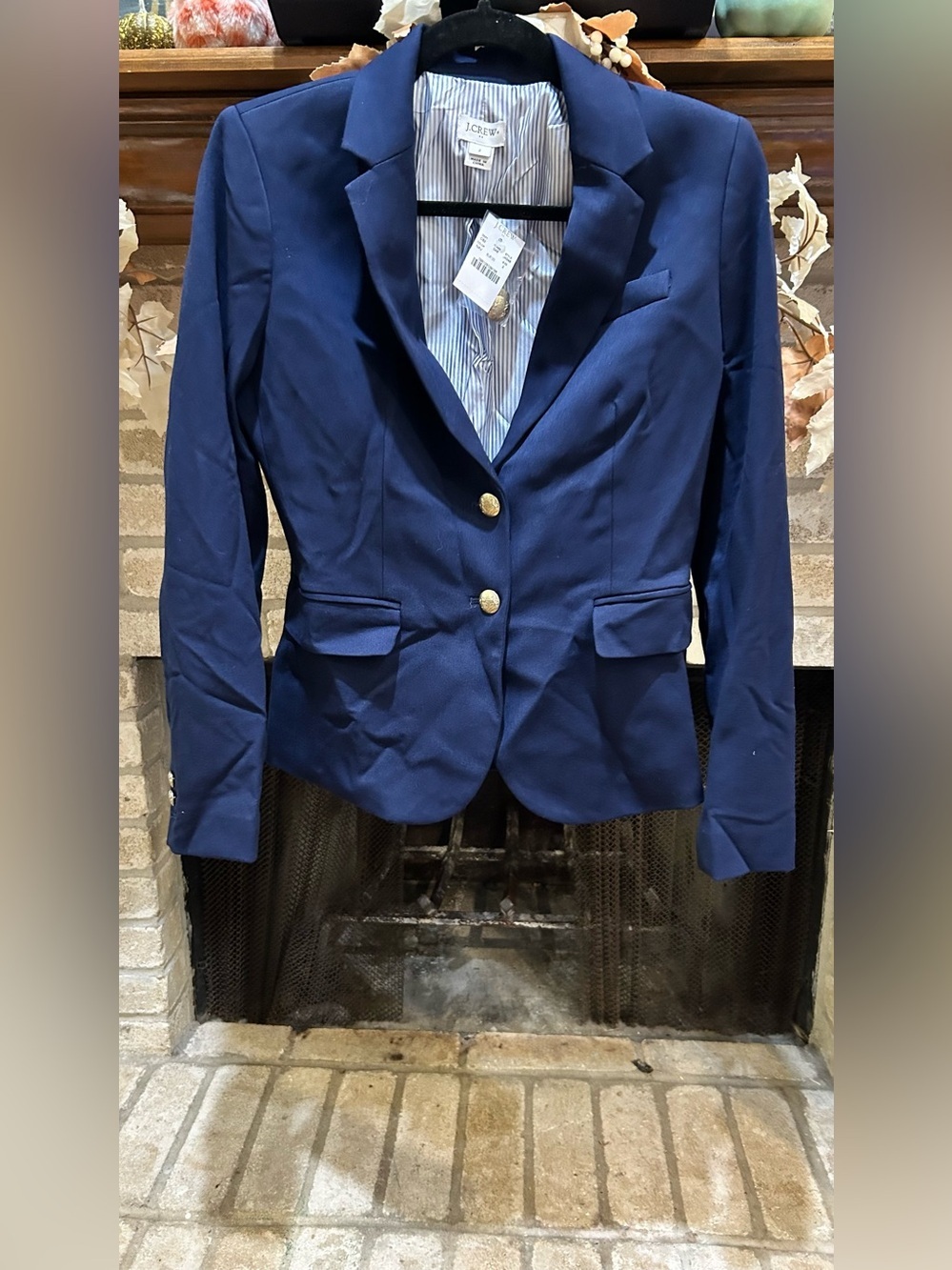 J. Crew Women's Navy Blazer with Gold Buttons